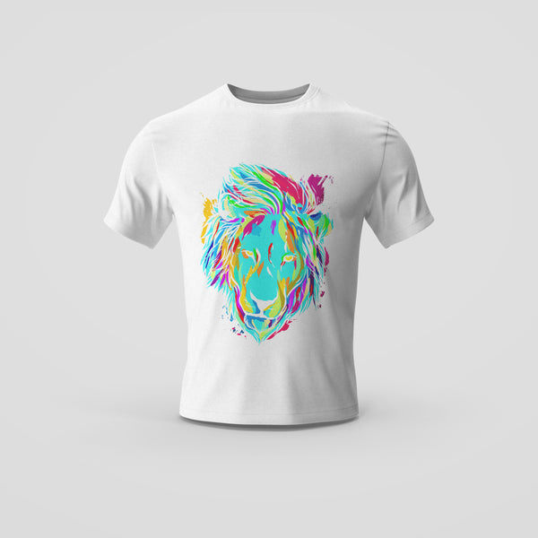 Psychedelic Artistic Lion Mane White T-Shirt