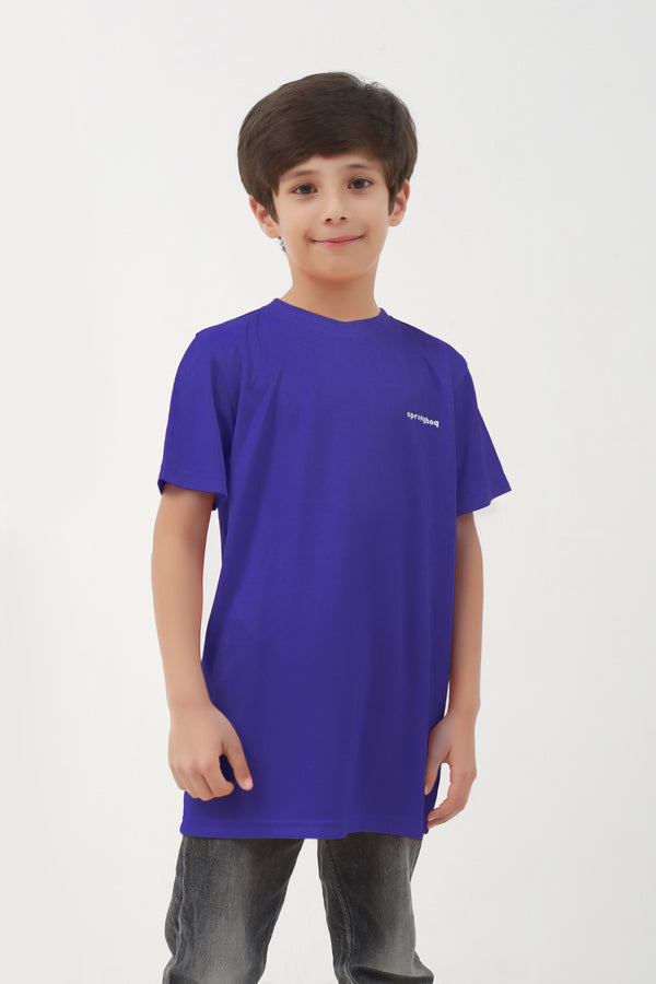 Half-Sleeved Springboq T-Shirt in Dark Blue for Kids