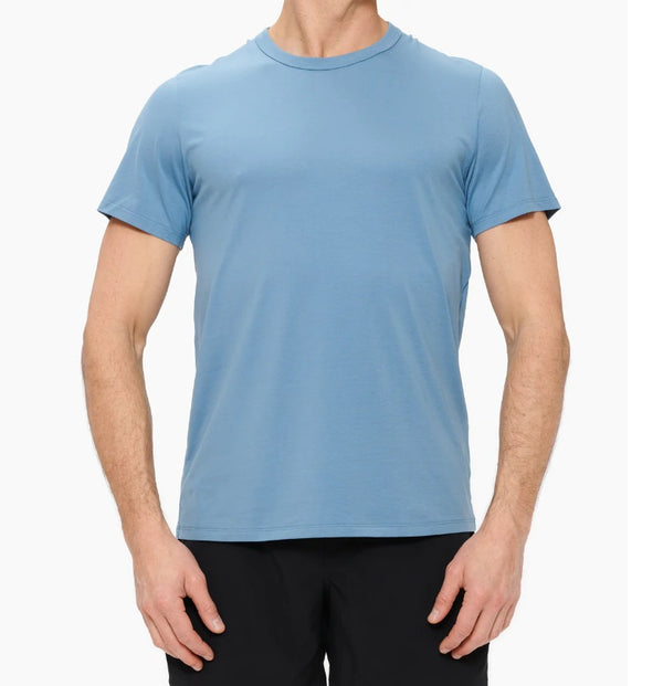 Sky Blue Plain Short-Sleeved Branded Tshirts for Men