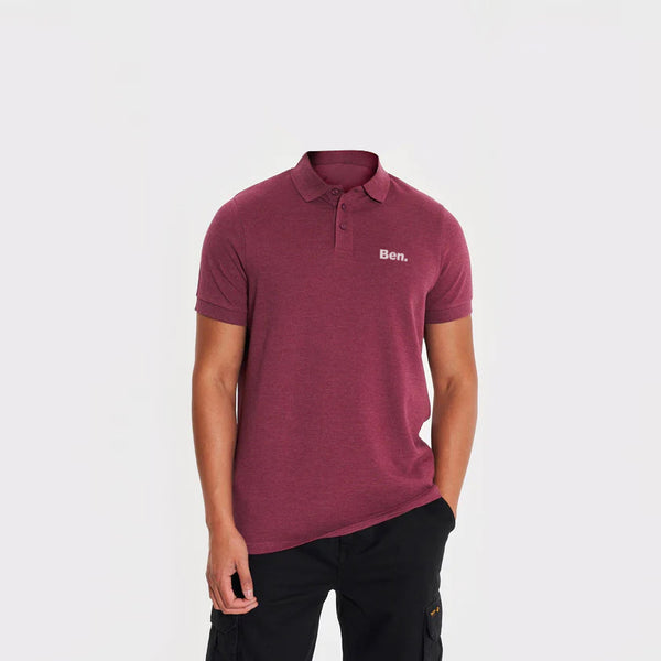 Half-Sleeved Polo Shirt for Men in Maroon