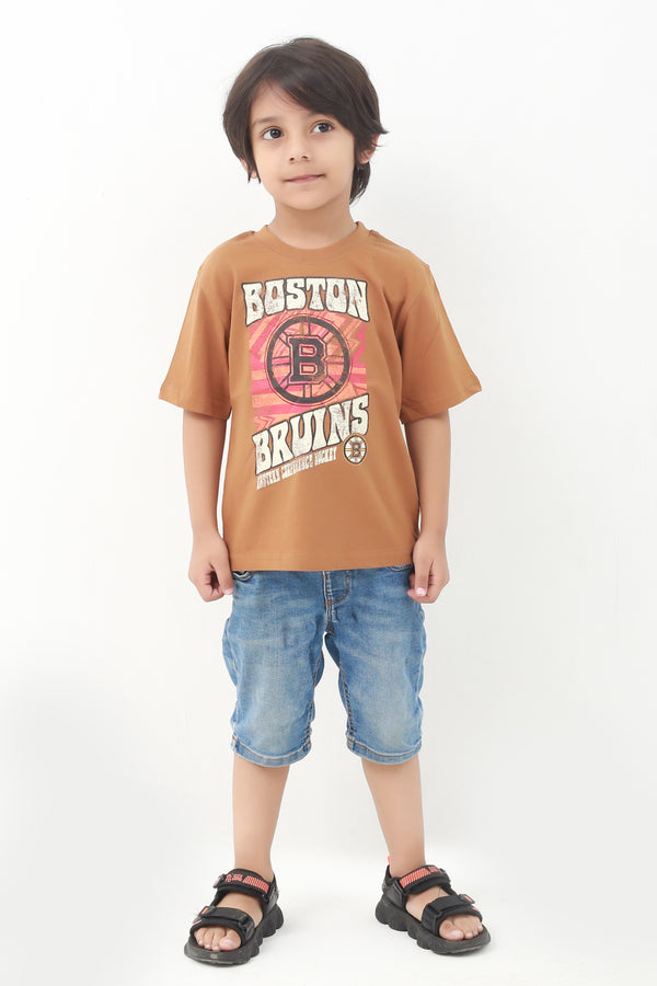 Light Brown T-Shirt with Print for Kids