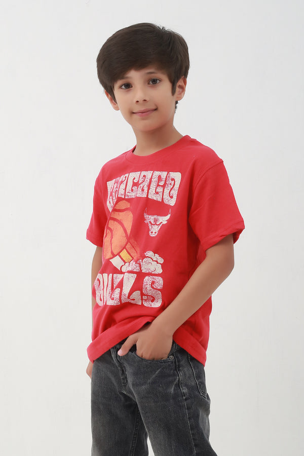 Red T-Shirt with Print for Kids