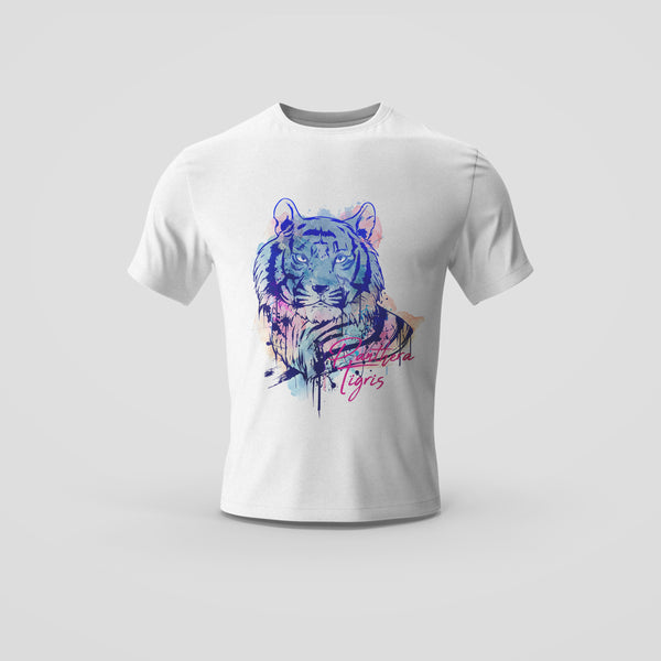Watercolor Tiger Majesty White T-Shirt