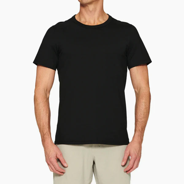 Black Plain Short-Sleeved Branded Tshirts for Men