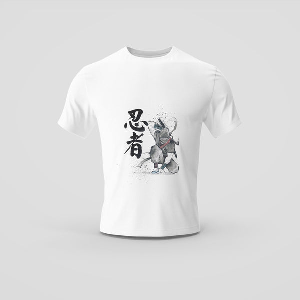 Ink Brush Ninja Warrior T-Shirt - Traditional Japanese Art DesignI