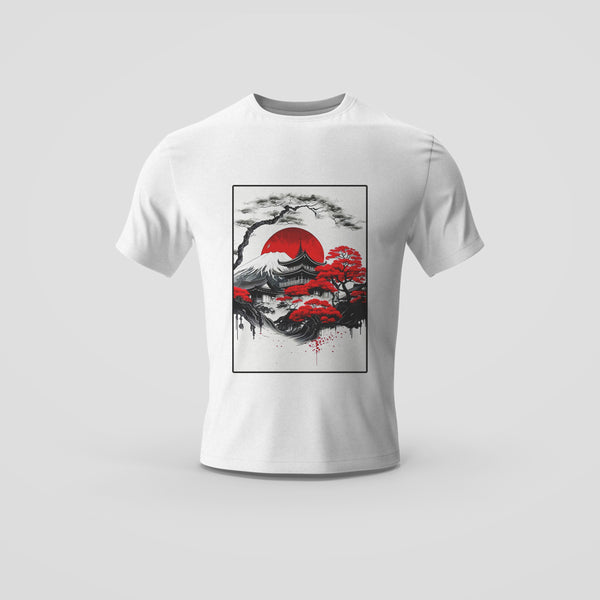 Classic Japanese Landscape White T-Shirt